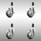 Service Caster 4 Inch 316SS Thermoplastic Rubber Swivel 1-1/4 Inch Stem Caster Set Brake SCC SCC-SS316EX20S414-TPRB-TLB-114-4 - alternate 2